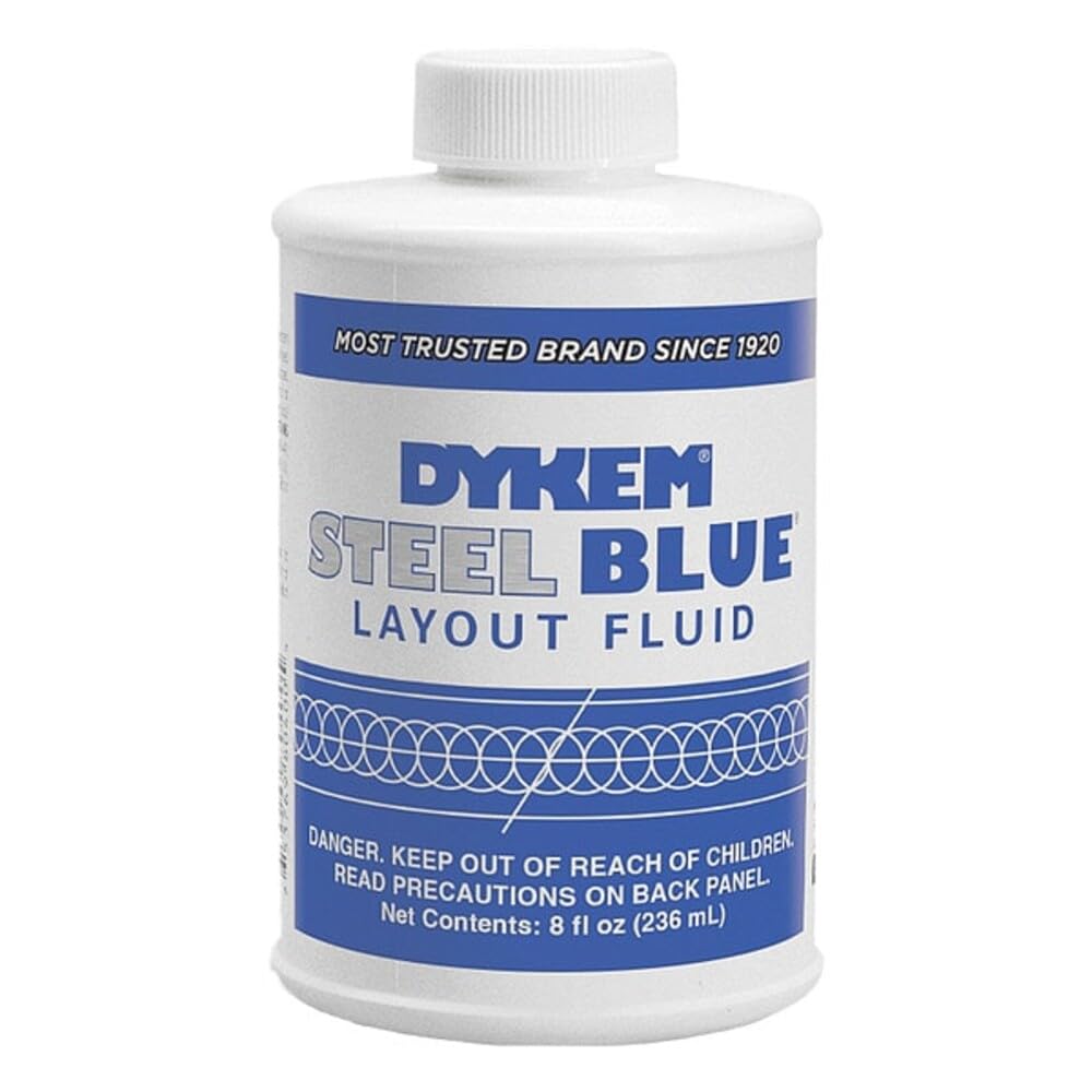 Dykem 80400 Steel Blue Layout Fluid 8 oz Brush-In-Cap