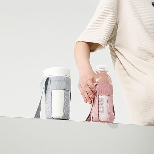 Miniatura 4 de Juego de eslinga ajustable para botella de agua de doble color (gris + rosa)  Compañeros gemelos de viaje, nueva experiencia conveniente