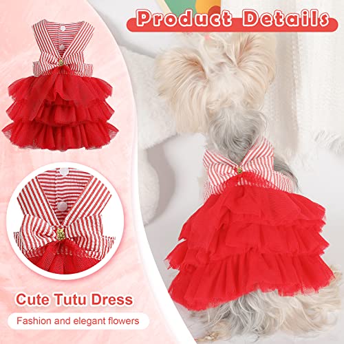 Dog Dresses For Small Dogs Girl, Fashion Pet Dog Summer Clothes, Camisole Striped Mesh Puppy Dog Princess Dress Cat Outfits Doggie Skirt Apparel Clothing For Chihuahua Yorkie Teacup #TOP1