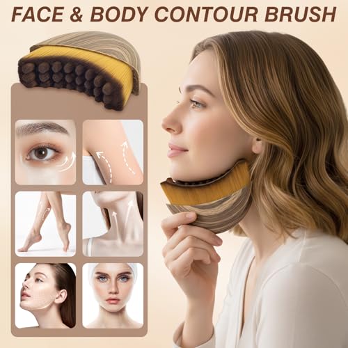 Alpenfaser gesichtsbürste Für lymphdrainage Und Gesichtsmassage, lymphatische gesichtsbürste Als face brush Für jawline Und Kinn Kontur, Sanft Für Trockene Haut (1 Stück)