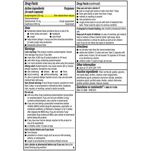 Coricidin Hbp, Decongestant-free Maximum Strength Cold, Cough & Flu Liquid Gels, 24 Count - Thumbnail 2