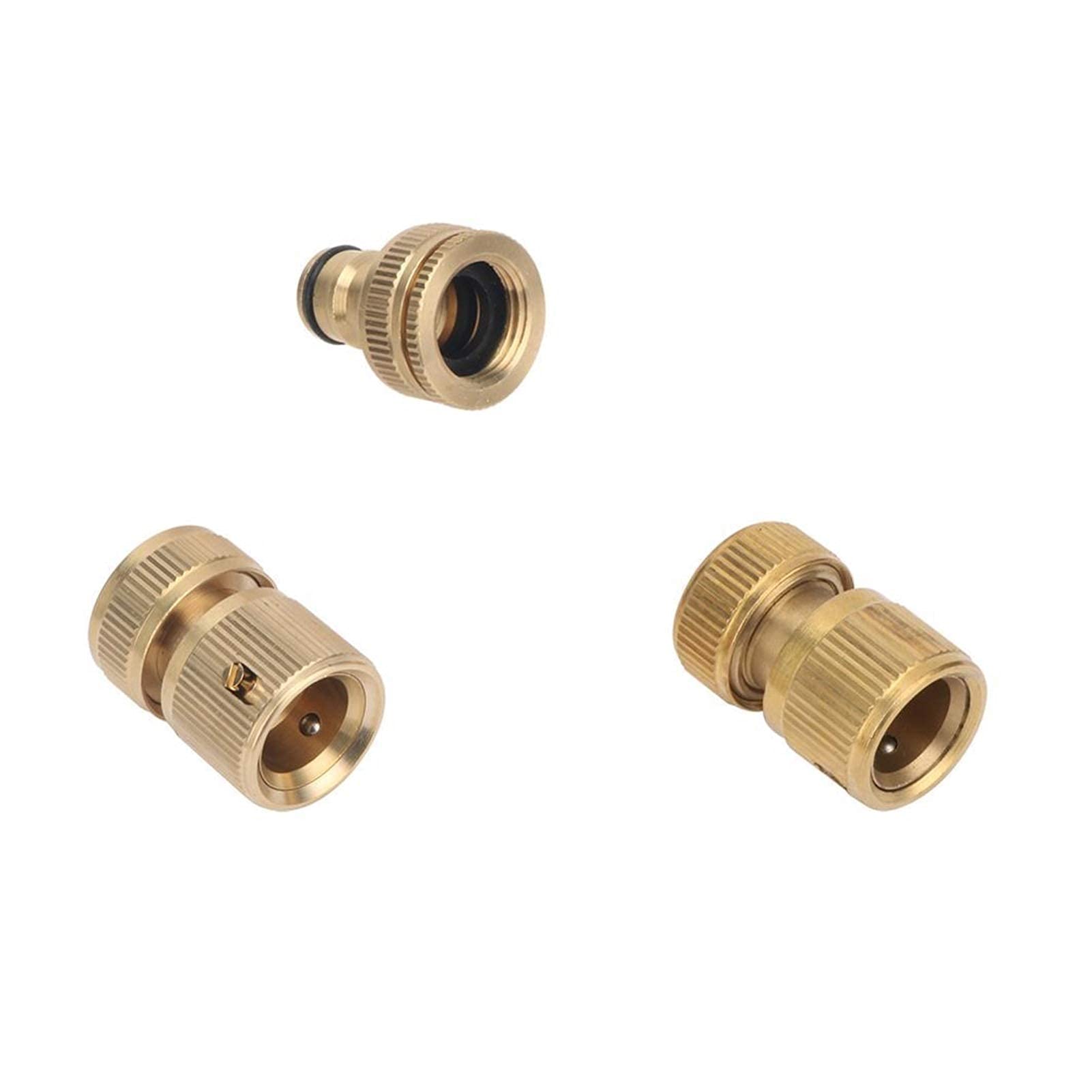 iBamso Connettore rapido per Tubo in Ottone, connettore per Tubo da Giardino, connettore per Rubinetto da Giardino espandibile da 1/2, Adattatore per Rubinetto
