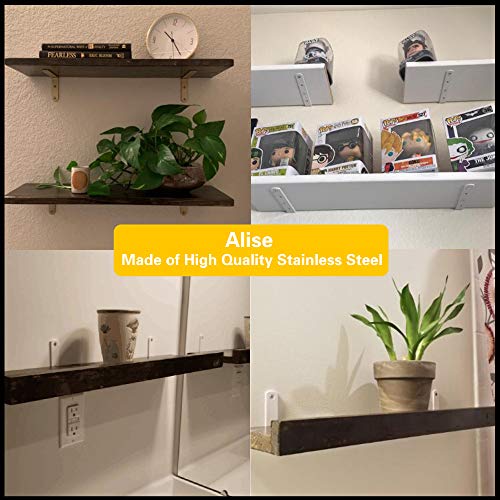 Alise 5X3 Inch Wall Shelf Brackets,Heavy Duty L Bracket Corner Brace Support,Metal Joint Angle Bracket For Hanging,Floating Bracket For Shelves,4 Pcs White Finish #TOP2