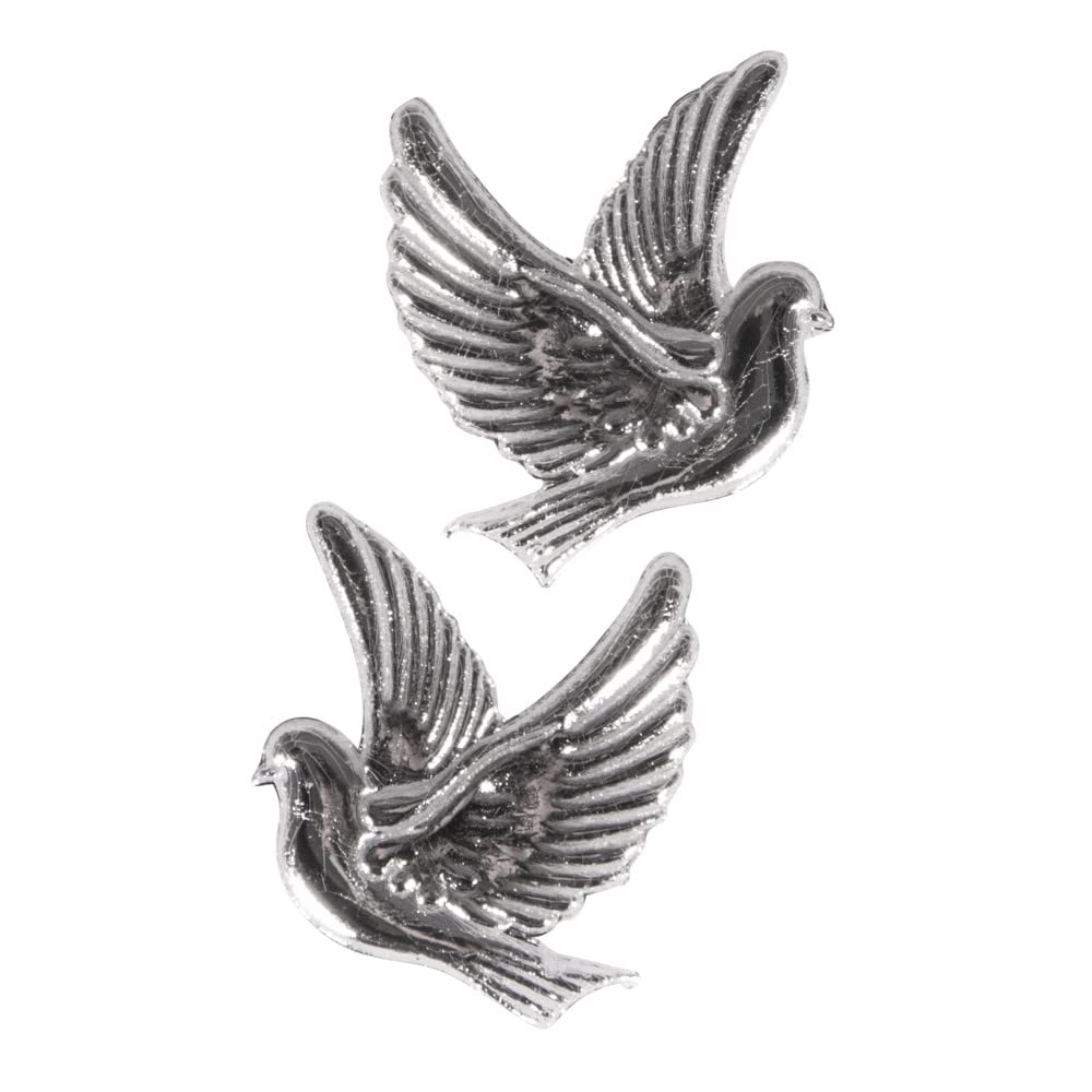 Rayher Wax Design: Dove Silver, 2.2 x 2.7 cm, 1 Pair