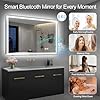 SBAGNO 28x36 LED-Bathroom-Mirror-with-Bluetooth, Dimmable-Lighted-Bathroom-Vanity-Mirror-with-3-Colors,Backlit + Front Lit, Memory Function, Anti-Fog, Tempered Glass, Horizontal/Vertical