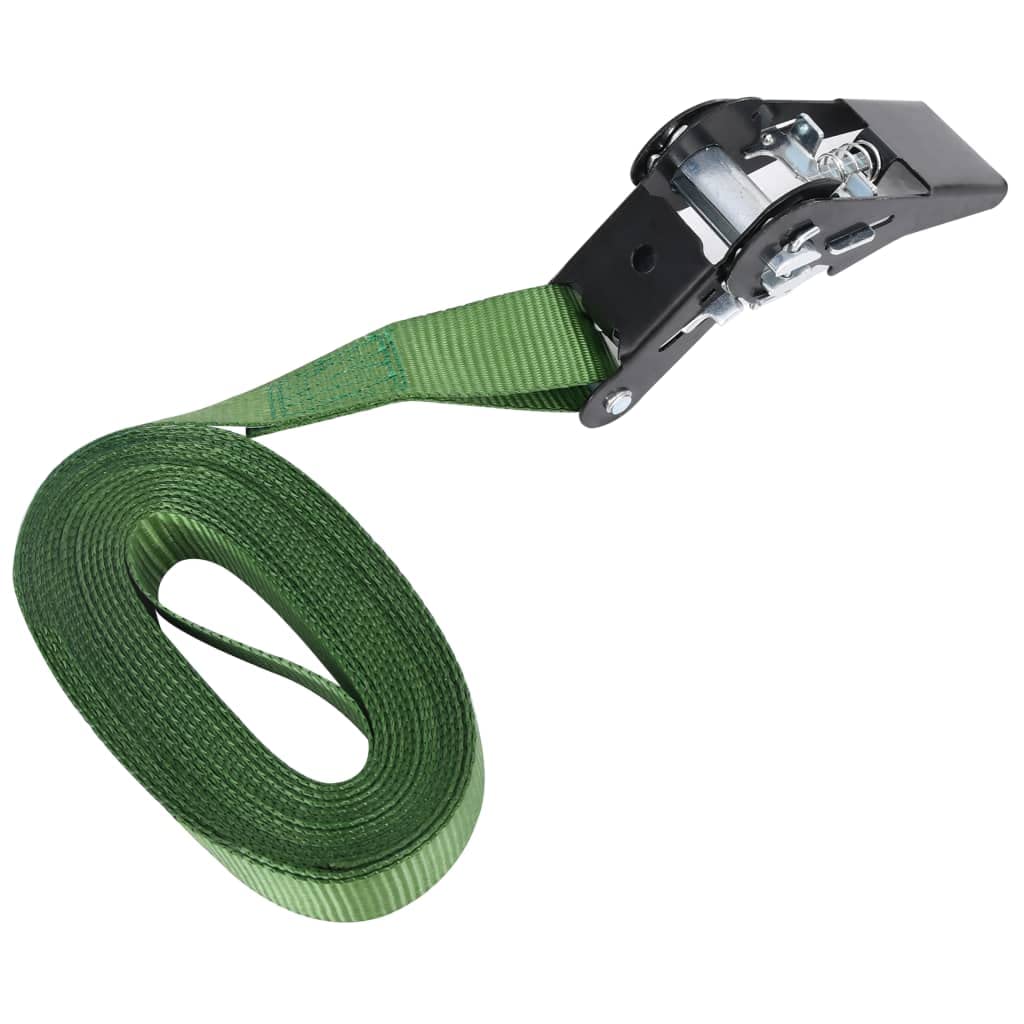 Ratschen-Spanngurte 10 Stück 6 m Grün Polyester Zurrgurte 800 daN Bruchlast 400 kg Zurrkapazität für Ladungssicherung Transport Camping Umzug Anhänger Motorrad