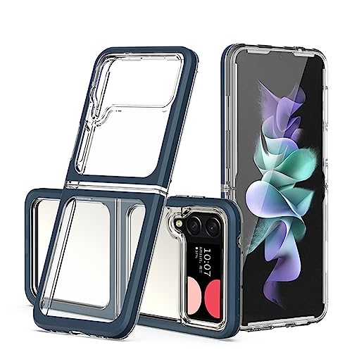 Coque arrière antichoc Samsung Z Flip 3 transparente bleue résout le risque de casse