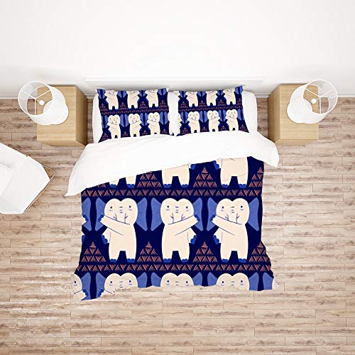 Housse de couette éléphant danseur linge de lit Long Twin avec taies d'oreiller doux - 3