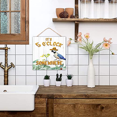 Panneau mural de cuisine à suspendre en bois perroquet 30,5 cm - 5