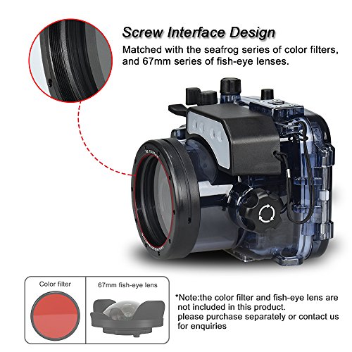 Image of Professional Underwater Camera Housing, 60M /195ft Waterproof Case for Sony RX100I-RX100V, with Leakage Alarm System, Hot Shoe Mount, Compatible with 67mm Fish-Eye Lens (YH-RX100I-V)