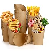 Katbite 50PCS Charcuterie Cups Disposable 14 oz, Brown Charcuterie Cups with 100 pcs Wooden Stick...