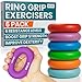 Vive Grip Strengtheners (6 Pack) - Forearm Ring Hand Exercisers - Silicone Squeezer Gripper for Muscle Strengthening Training Tool - Arthritis Finger Physical Therapy PT Kit Trainer