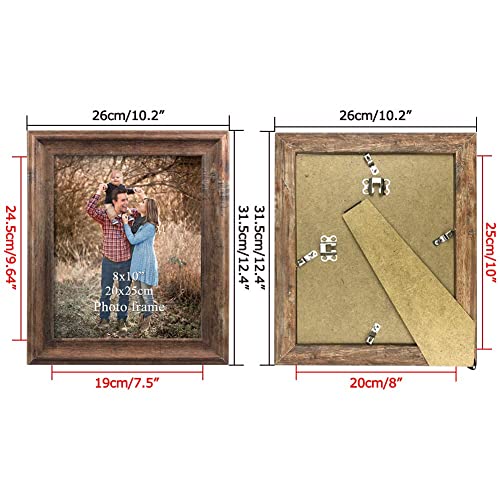 Zbeivan 8X10 Picture Frames Set Of 2 Poster Vintage Brown Rustic Family Art 10X8 Photo Frame For Vertical Horizontal Tabletop Standing Or Wall Hanging #TOP1