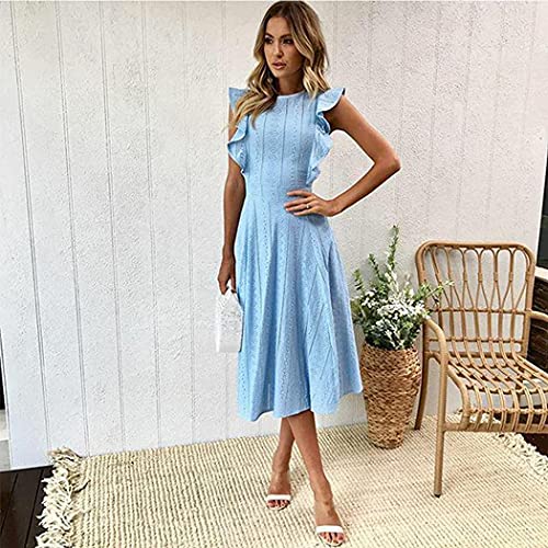 ECOWISH-Womens-Dresses-Elegant-Ruffles-Cap-Sleeves-Summer-A-Line-Midi-Dress