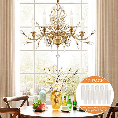 Helunsi 4 Inch Tall Candle Socket Covers, White Plastic Candle Covers Sleeves Chandelier Socket Covers, Slip Over E12 Candelabra Base Socket Candle Cover For Chandelier (White-Pack Of 12) #TOP6