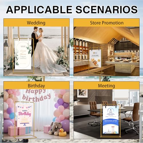 EADAS Wedding Welcome Sign Stand – Sturdy Welcome to Our Wedding Sign Holder for Seating Charts & Event Decor - A Beautiful Black Metal Easel to Welcome Guests & Celebrate Your Love (Gold) by EADAS-ELBOW - Image 7