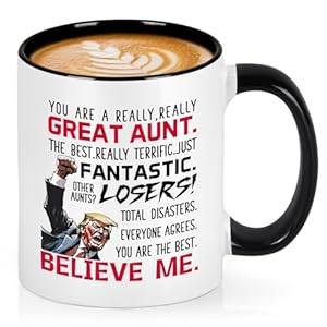 Cabtnca Mothers Day Gifts for Aunt, Best Aunt Ever Gift, Auntie Mother‘ s Day Gift, Mothers Day Birthday Christmas Gifts for Aunts from Niece Nephew, Funny Trump Coffee Mug, 11 Oz
