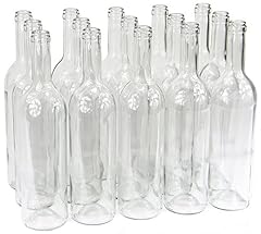 Weinflasche 750 ml ohne/mit Korken Glasflasche Leere Flasche Likör Wein 3 Farben (16 STK. ohne Korken, Weiß)
