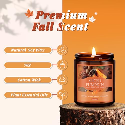 image for FF FRAGRFLOWING Fall Candles Set, 4 Pack Candles for Home Scented Natu