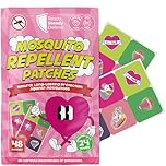 Mosquito Patches - Pack of 48, DEET-Free Mosquito Repellent for Kids, Long-Lasting Protection, Safe Alternative to Spray, Holiday Essentials for Kids, Perfect for Indoor & Outdoor Use - Girls Patches