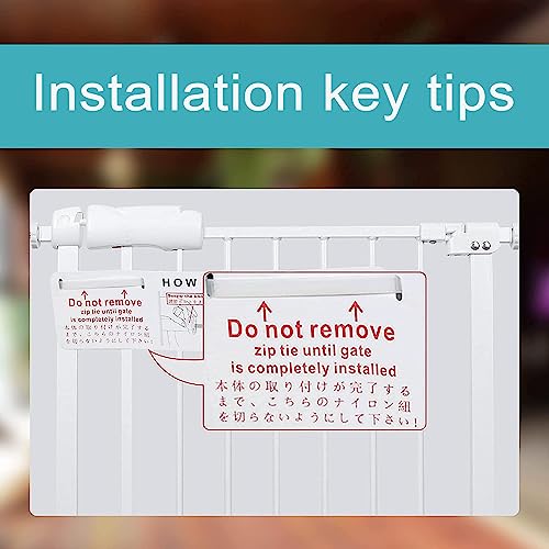 Hooen White Extra Wide Baby Gate For Doorways Hallway Pressure Mounted Pet Gate Walk Through Child Safety Gate 53-57.5 Inch With Extensions #TOP2