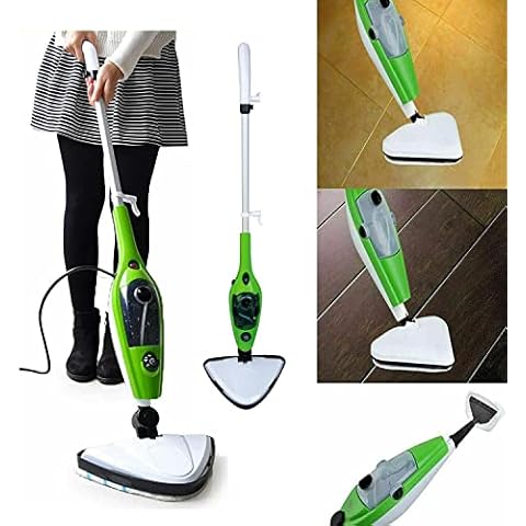 ASHL Steam Mop and Handheld Steam Cleaner - Kills 99.9% of Bacteria out Cleaning Chemicals Steam Mop Attachments Steam Mop 10 in 1 - 350ML Removable Tank & Adjusted Widely Rotation Angle Mop Head Cover