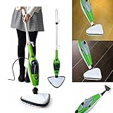 Dampfreiniger 10-in-1 (Wassertank Fasst : ca. 350 ml, Sekunden Aufheizzeit: 30, Steam Mop mit Kompakt, Handlich, Flexibles Düsengelenk) Dampfbesen 1300W für Teppich, Hartholz, Fliesen