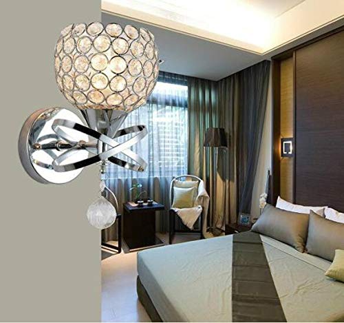 Best Quality Hah Classic Vintage Crystal Wall Light Bedside Silver Golden Crystal Wall Lamp 110V 220V Crystal Wall Sconce