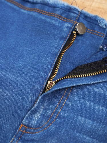 JEYPINMI Toddler Girls Bell Bottom Jeans Flare Denim Pant Ruffle Trousers Elastic Waisted Bootcut Jeans4