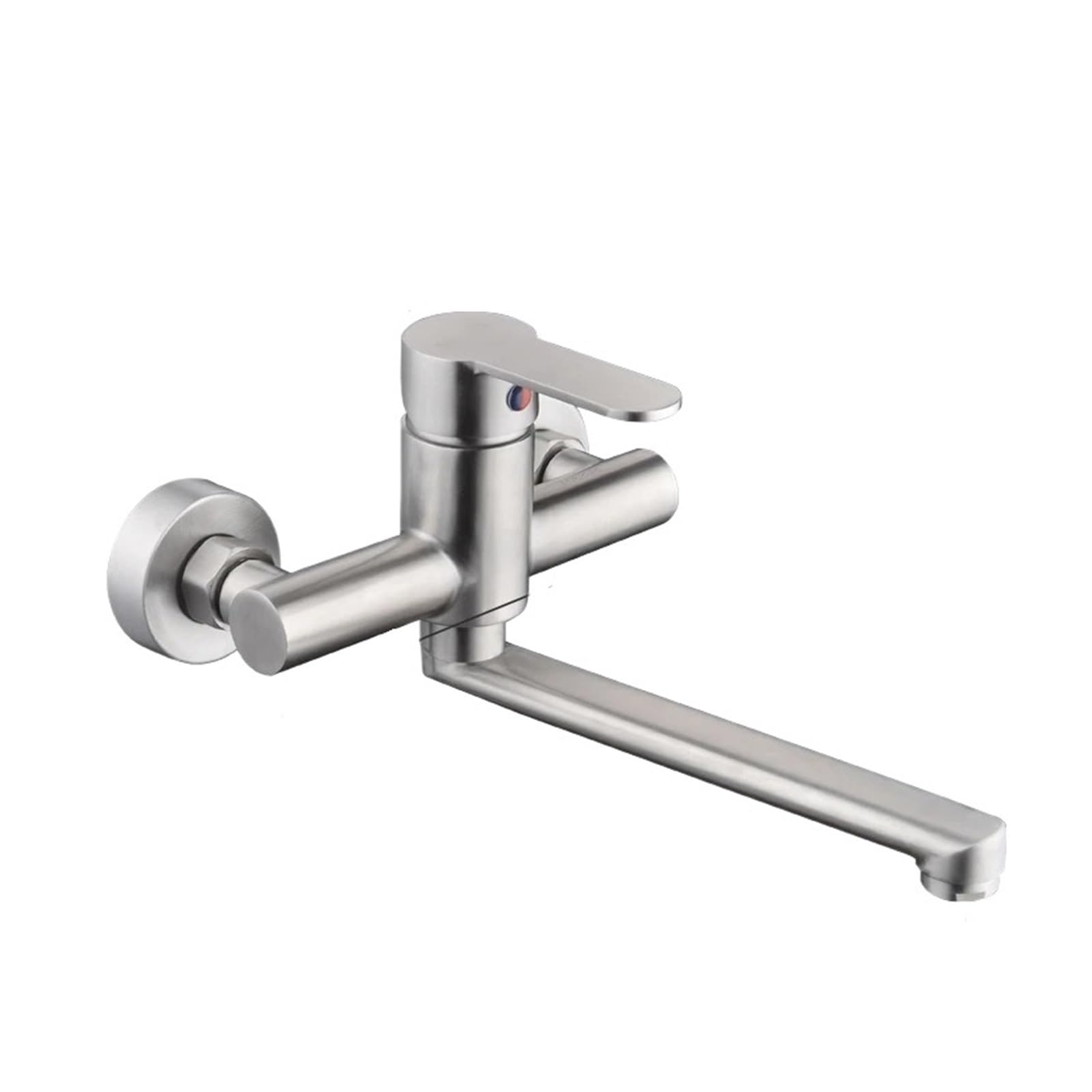 Grifo giratorio cepillado para cocina con agua fría y caliente en pared