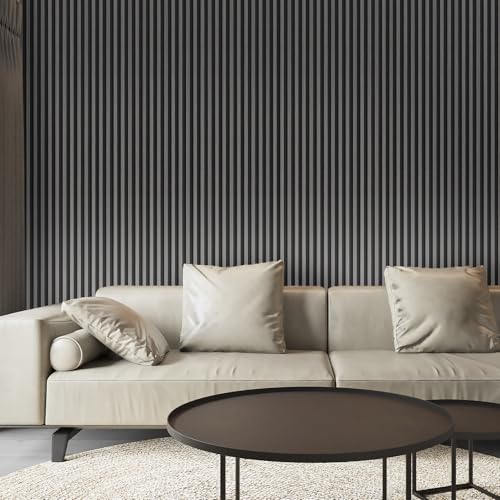 Image of Art3d 96 x 6 Inch 3D Fluted Wood Textured Slat Wall Panels, 8-Pack, Grey