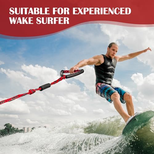 SETYPARY Wakesurf Rope and Handle, 25ft Floating Wake Surf Ropes, Surf Tow Rope for Wakesurfing and Watersports (Red & Black) by SETYPARY - Image 7