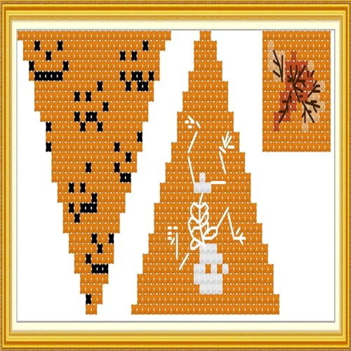 Howie's Needlepoint Cross Stitch Kits, 14CT Stamped Starter Kits for Beginners, Needlepoint Kits for Kids and Adults(Scissor-Case-Halloween-(Jack-o'-Lantern-2), 6 x 3 Inch)