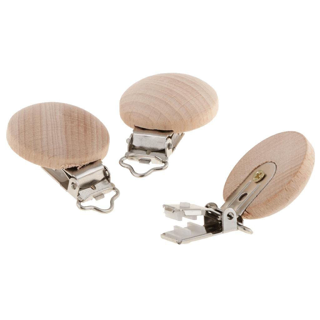 Meri SHOPP 5 Pieces Round Holes Wooden Dummy Pacifier Clip for Infant Baby 3.5mm As Per Description Baby | Feeding | Pacifier Clips & Cases - Image 3 thumbnail