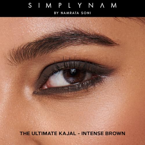Image of SIMPLYNAM Ultimate Kajal | 1 Stroke Intense Color Payoff | Water Resistant | Long-Lasting & Smudge-Proof | Safe for Sensitive Eyes | 7X More Product | In-Built Sharpener & Smudger | Intense Brown