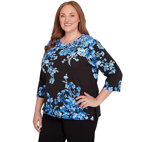 Floral Asymmetric Three Quarter Sleeve Top3