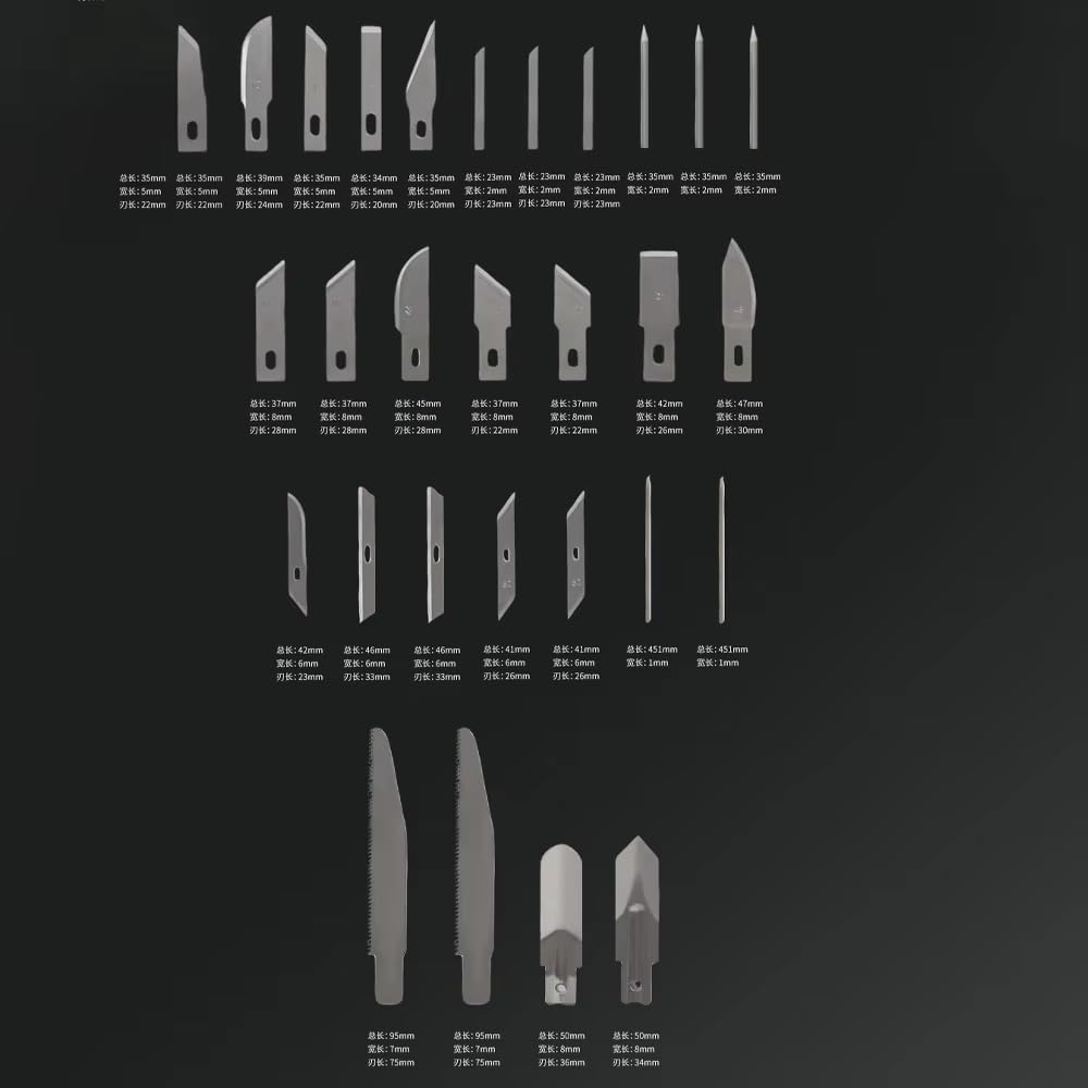 Set di Utensili per Incisione Manuale in Acciaio Al Manganese SK2 da 60 Pezzi, Modello di Coltello Multiuso Fatto a Mano per Il Taglio Della Carta