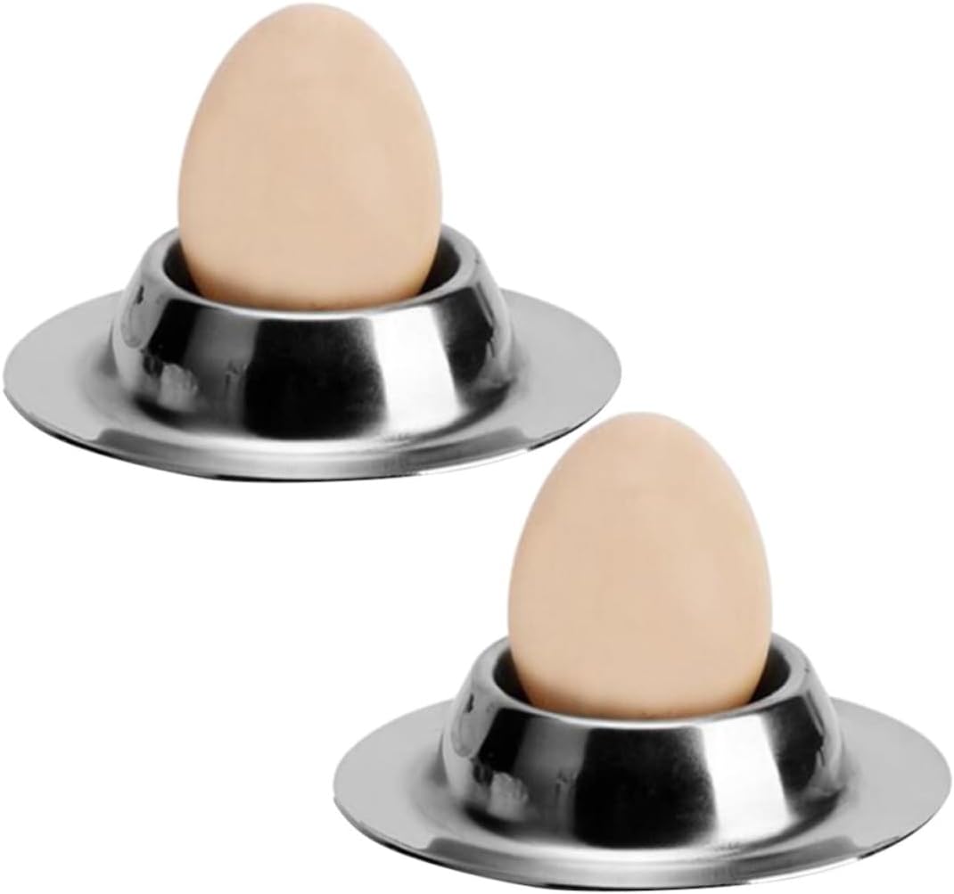 2pcs Stainless Steel Boiled Egg Stand Egg Cup for Restaurant Brunch