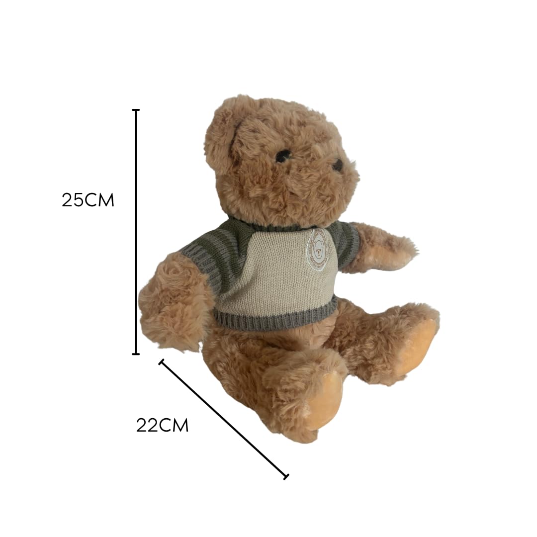 LEIGHT Orsacchiotto di Peluche Morbido con Maglione – 30cm Pupazzo Coccoloso per Bambini & Adulti, Regalo Perfetto & Decorazione Elegante (MAGLIONE ORSACCHIOTTO VERDE)