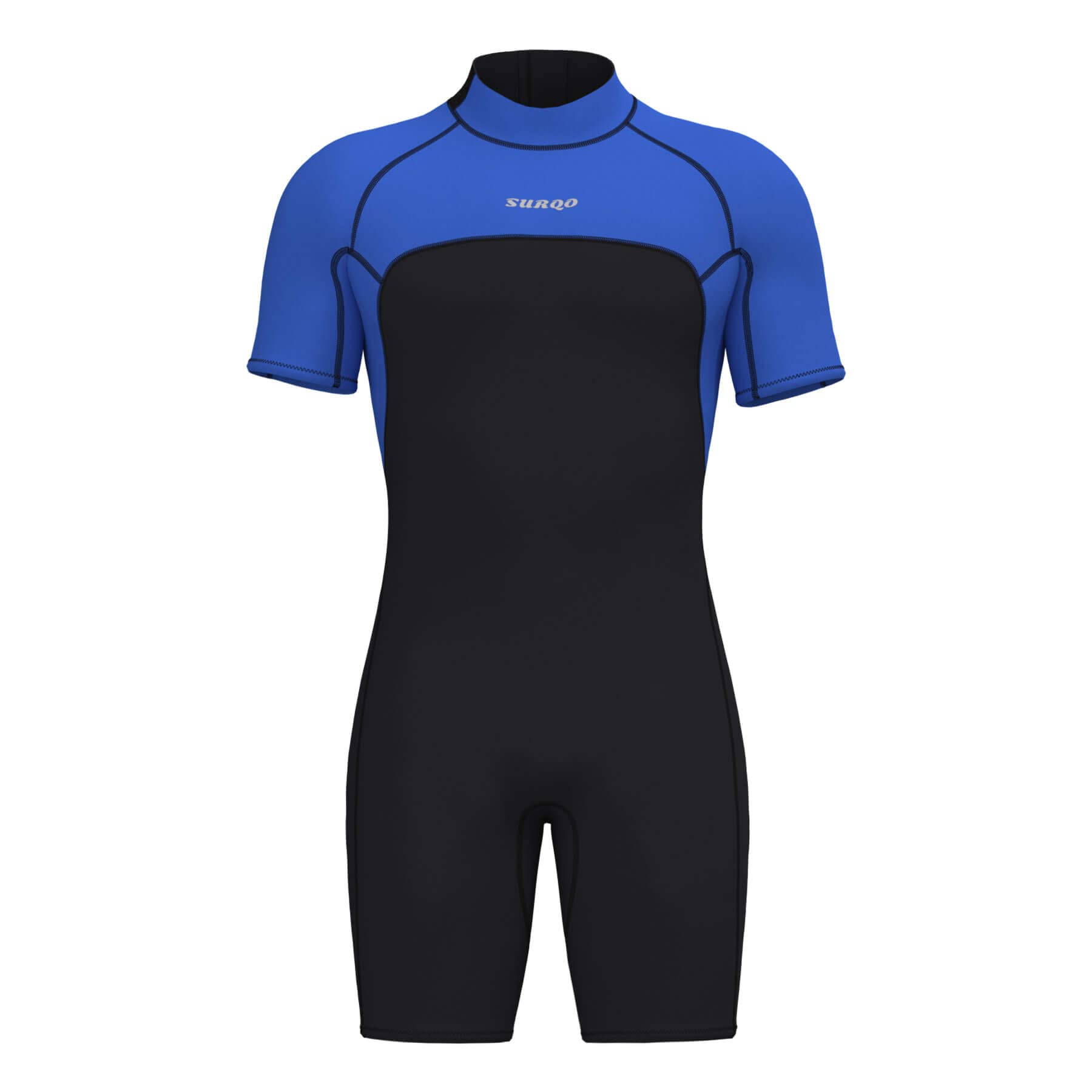 SURQO Shorty Wetsuits Men and Women 2mm Neoprene Front Back Zip Keep Warm for Surfing Swimming Diving Water Sports