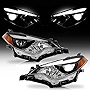 ACANII - For 2014 2015 2016 Toyota Corolla LED DRL Tube w/LED Projector Headlights Headlamps Replacement Pair Left+Right