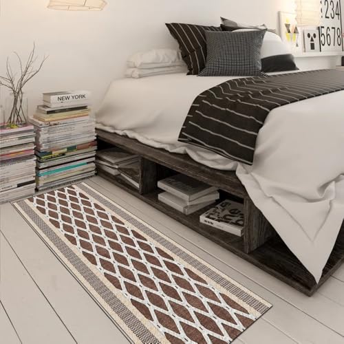 Alfombra de pasillo de cocina marrón 40x450 cm lavable antideslizante 3