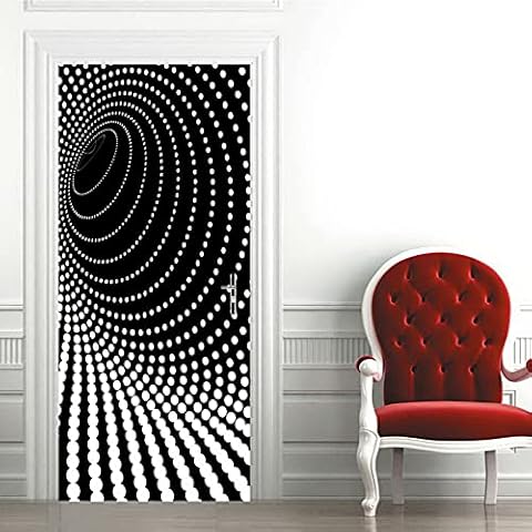 Pegatinas Decorativas de Puerta A.Monamour 3D Patrón Geométrico Cover