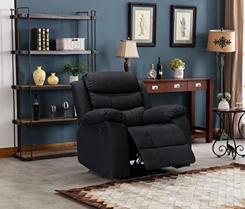 Ice Armor 2X998005Bk-1 Sturdy Extra Foam Power Usb Port Electric Pillow Top Arms Bedroom And Living Room Recliner Chair Sofa In Charcoal Black (Set Of 2) #TOP1