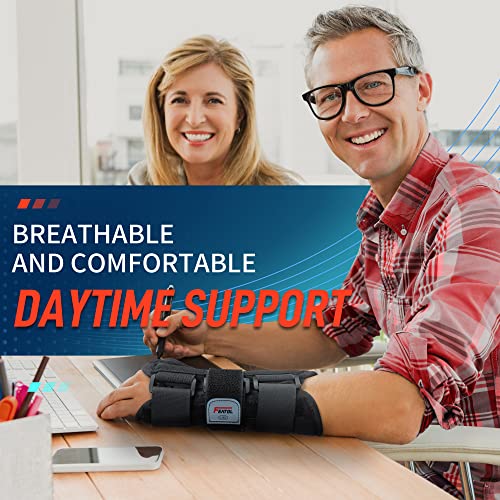 FEATOL Carpal Tunnel Wrist Brace - Night Support for Pain Relief (2 Pack) - For Men & Women (Right & Left, M/L)