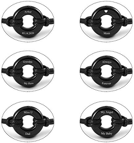 Jovivi Personalized Master Custom Name Date Initial Circle of Life Leather Memorial Urn Bracelet for Ashes Keepsake Cremation Jewelry for Women Men