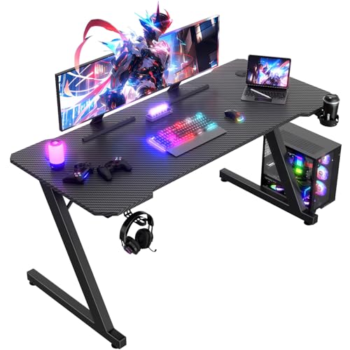 JUMMICO Scrivania Gaming 140 x 60 cm, Tavolo Gaming...