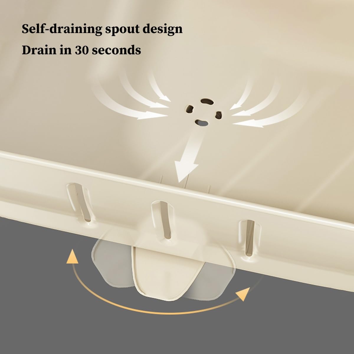 Escurridor de cubiertos de plástico para fregadero de cocina con panel de drenaje para encimera para un secado eficiente y