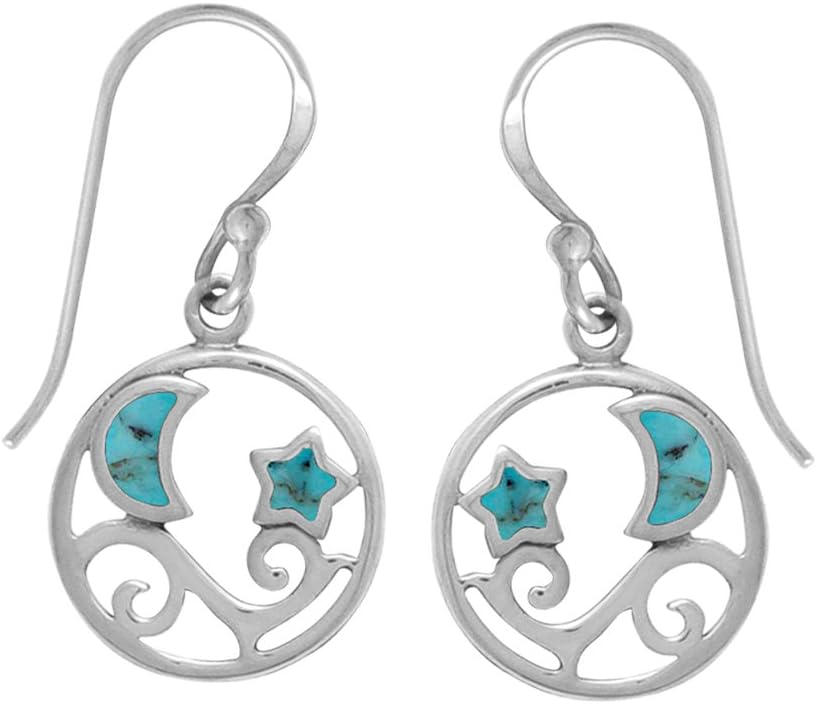 Boma Jewelry Sterling Silver Moon & Stars Earrings