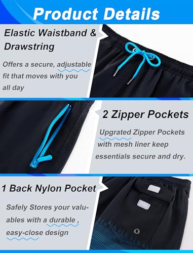 APTRO Men's Swim Trunks 9 inch Bathing Suit Board Shorts with Zipper Pockets Swimming Swimsuit Beach Shorts Big and Tall4